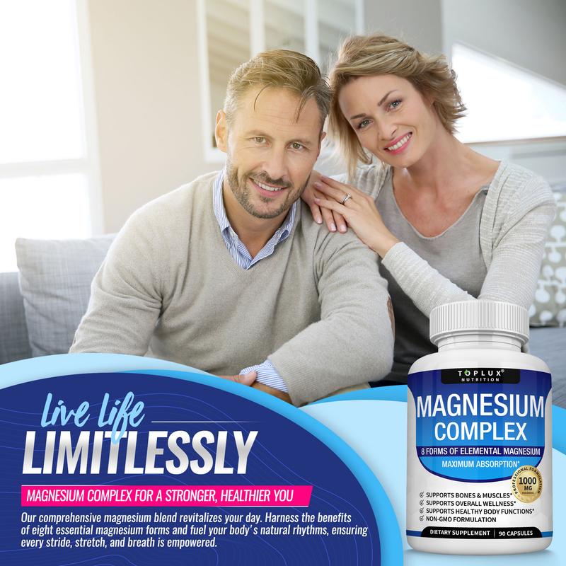Encapsulado Complejo de Magnesio 8 – Suplemento Esencial de Magnesio 1000 mg