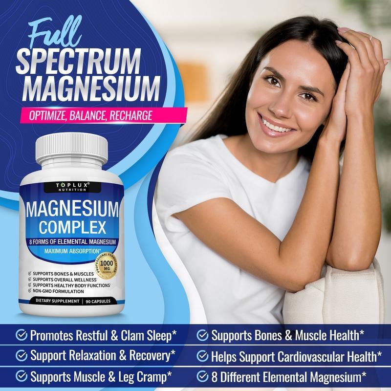 Encapsulado Complejo de Magnesio 8 – Suplemento Esencial de Magnesio 1000 mg