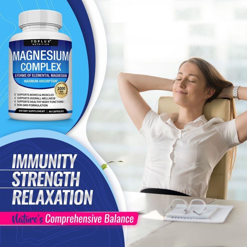 Encapsulado Complejo de Magnesio 8 – Suplemento Esencial de Magnesio 1000 mg