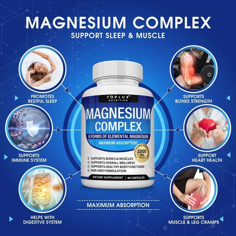 Encapsulado Complejo de Magnesio 8 – Suplemento Esencial de Magnesio 1000 mg