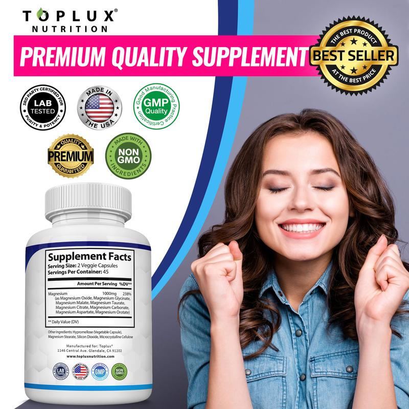 Encapsulado Complejo de Magnesio 8 – Suplemento Esencial de Magnesio 1000 mg