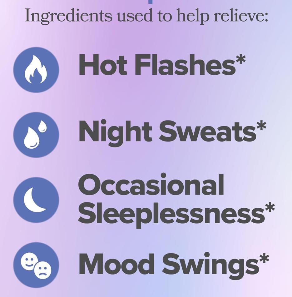 Menopausia – Alivia los sofocos y los sudores nocturnos – Suministro para 60 días