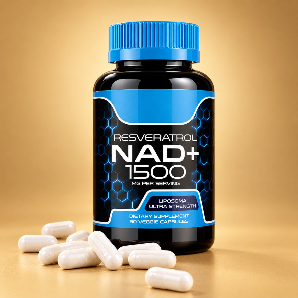 Suplemento Liposomal de NAD+ 1500 mg con Resveratrol – Apoyo Antienvejecimiento y de Energía para Hombres y Mujeres (90 cápsulas)